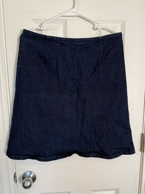 Women's Dark Blue Denim A-Line Skirt